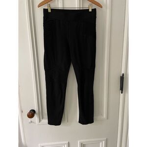 Tantrum  Ink black riding ribbed leggings L